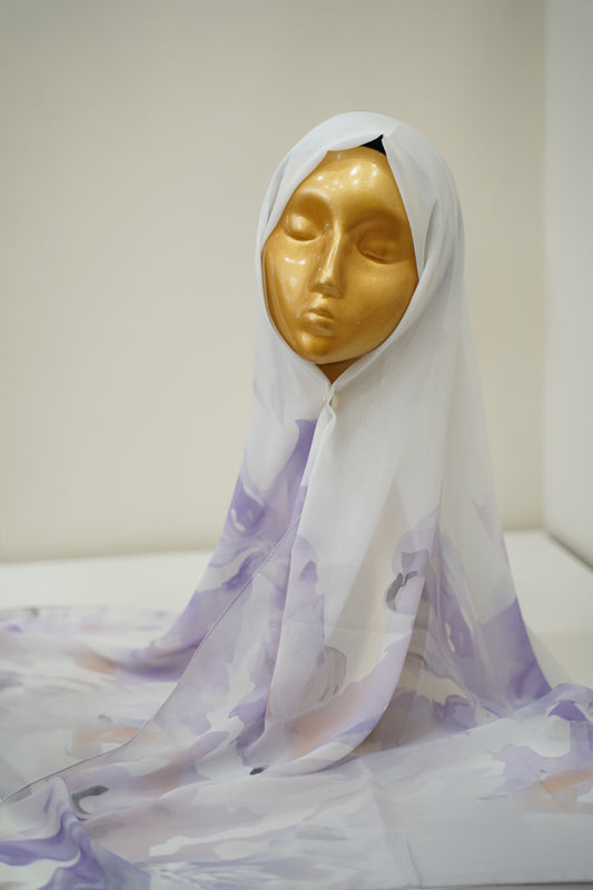 Foulard imprimé crepe chiffon