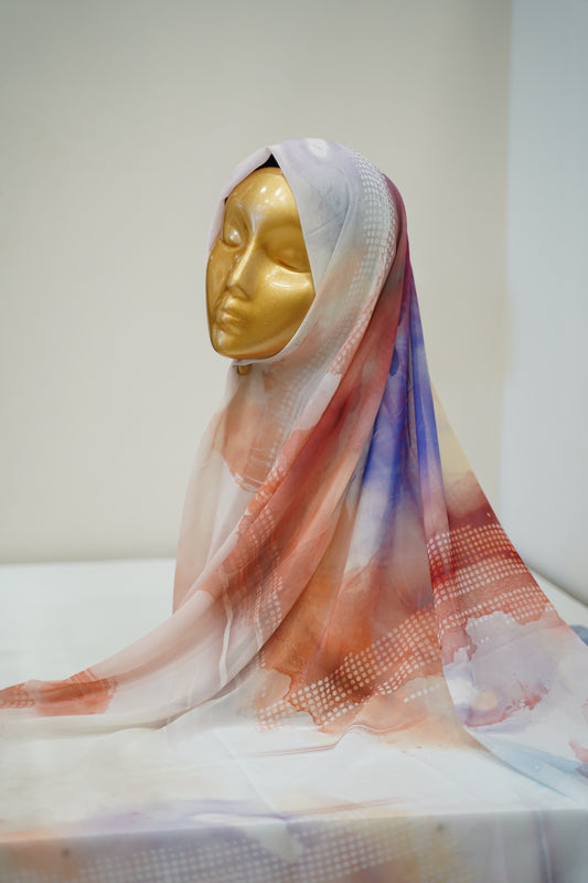 Foulard imprimé crepe chiffon