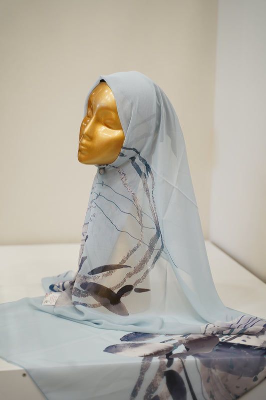 Foulard imprimé crepe chiffon