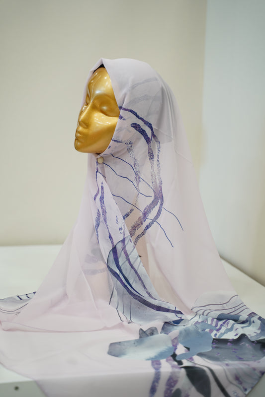 Foulard imprimé crepe chiffon