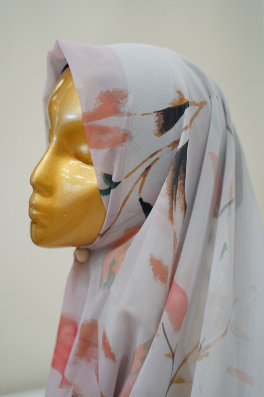Foulard imprimé crepe chiffon