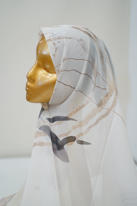 Foulard imprimé crepe chiffon