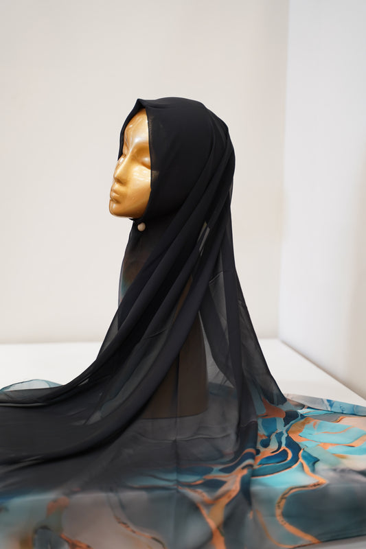 Foulard imprimé crepe chiffon