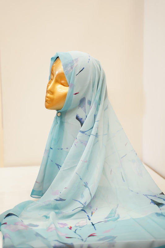Foulard imprimé crepe chiffon