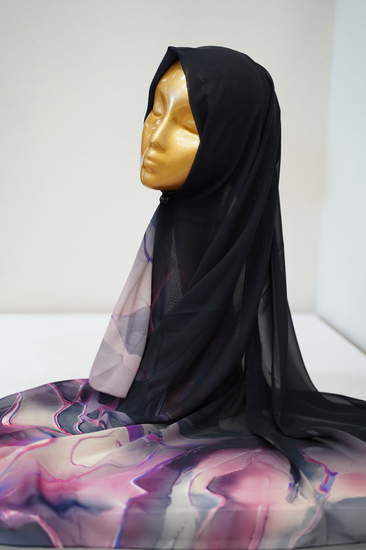 Foulard imprimé crepe chiffon