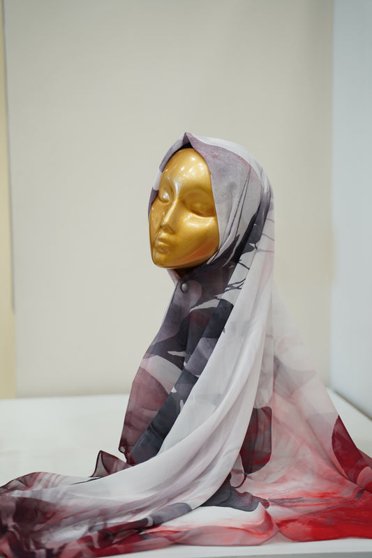 Foulard imprimé crepe chiffon