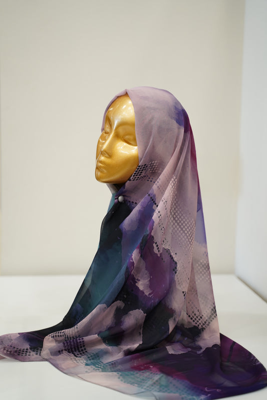 Foulard imprimé crepe chiffon