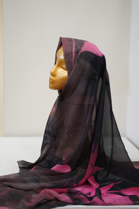 Foulard imprimé crepe chiffon