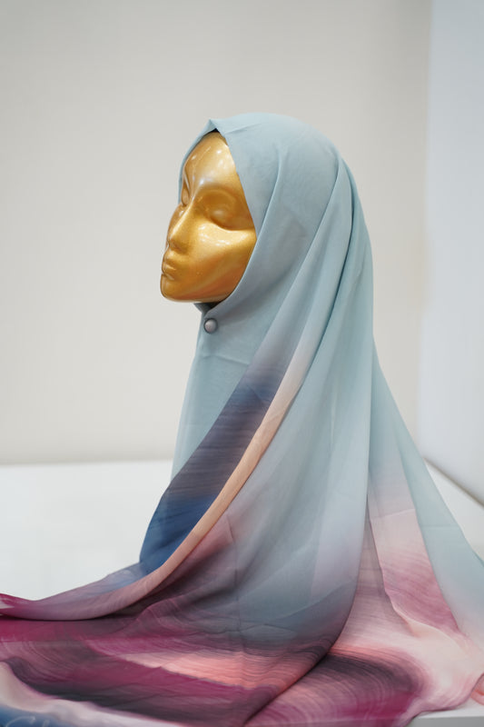 Foulard imprimé crepe chiffon