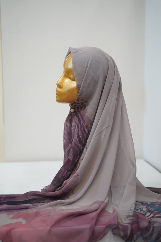 Foulard imprimé crepe chiffon