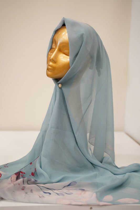 Foulard imprimé crepe chiffon