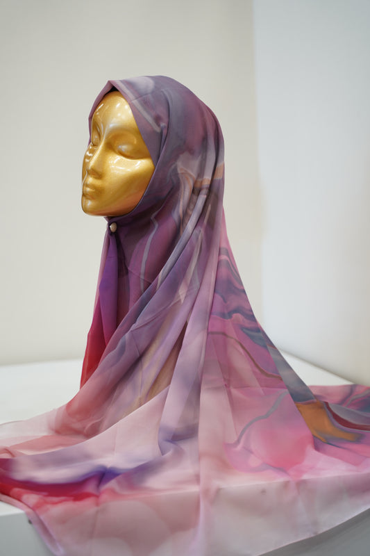Foulard imprimé crepe chiffon