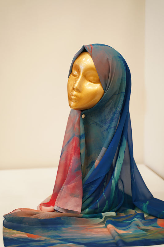 Foulard imprimé crepe chiffon