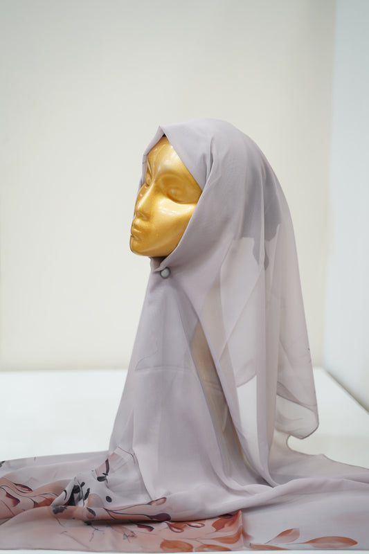 Foulard imprimé crepe chiffon