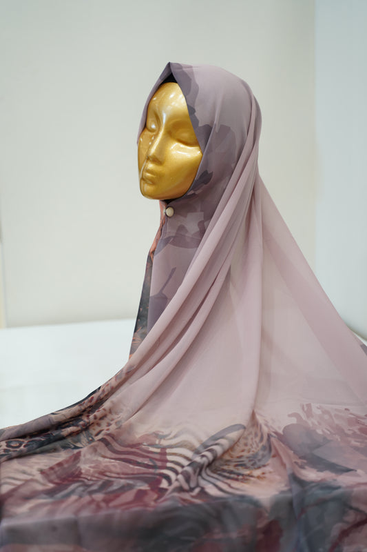 Foulard imprimé crepe chiffon