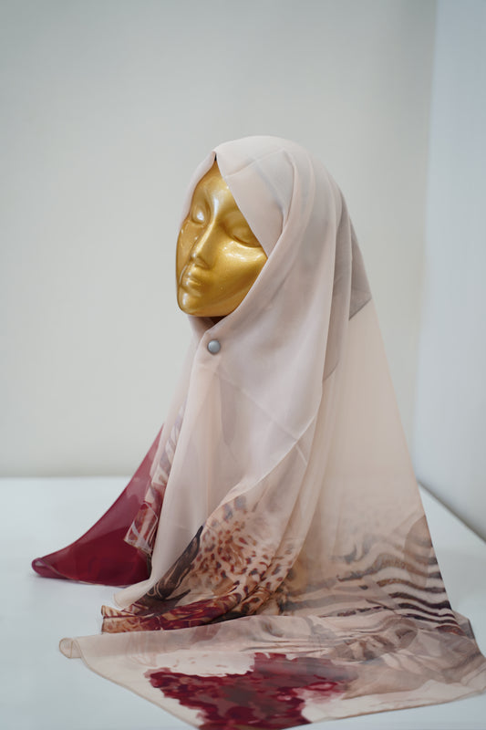 Foulard imprimé crepe chiffon