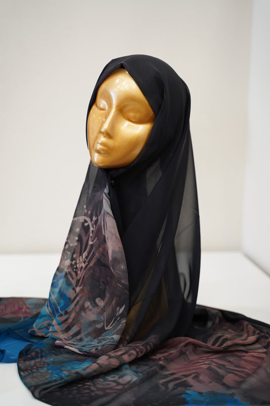 Foulard imprimé crepe chiffon