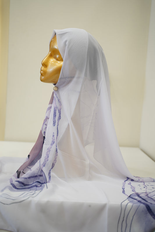 Foulard imprimé crepe chiffon