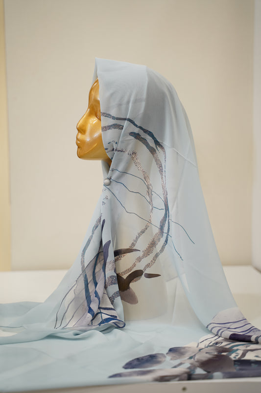 Foulard imprimé crepe chiffon