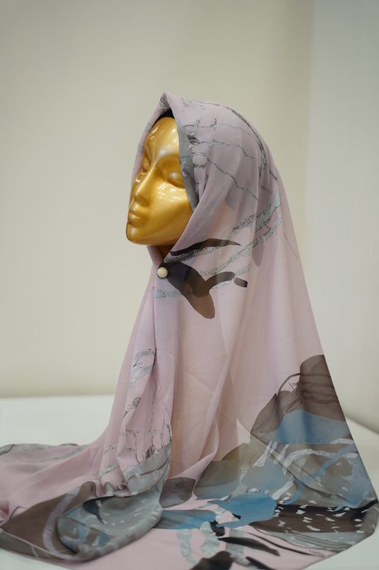 Foulard imprimé crepe chiffon