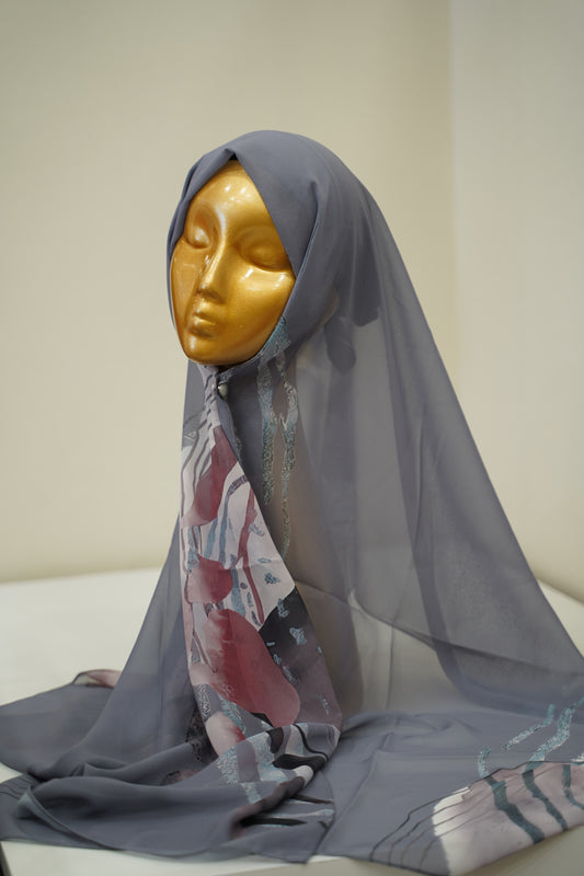 Foulard imprimé crepe chiffon