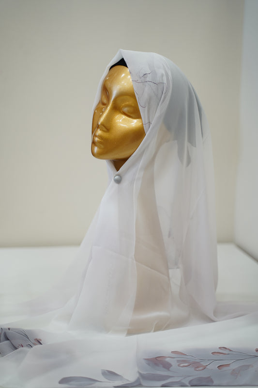 Foulard imprimé crepe chiffon