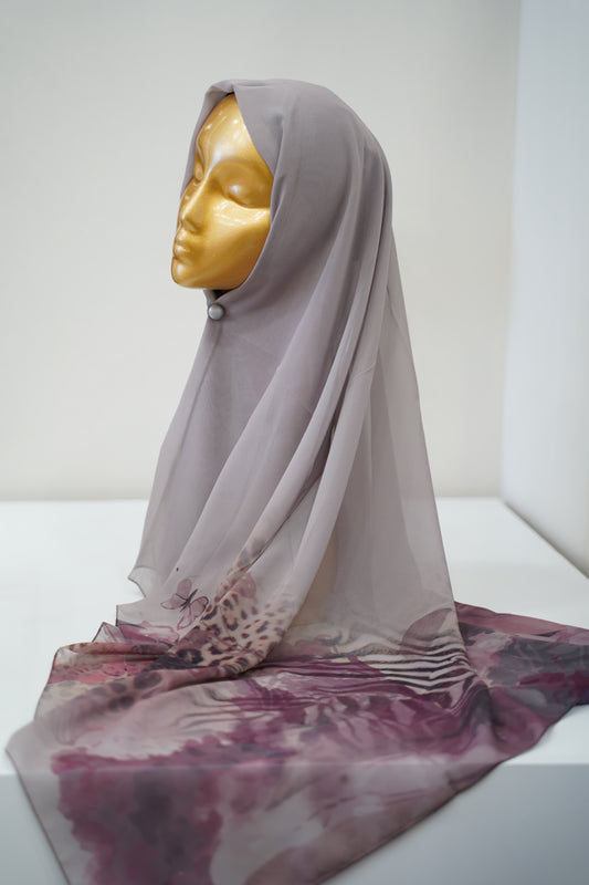 Foulard imprimé crepe chiffon