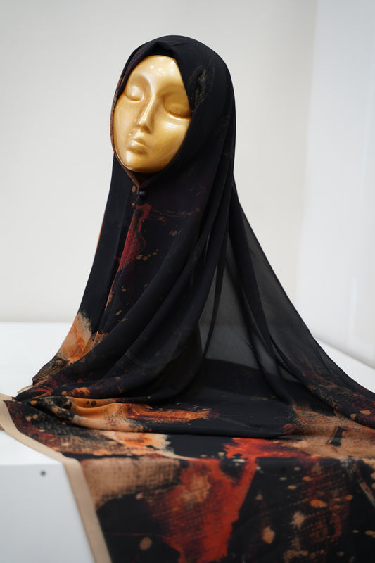 Foulard imprimé crepe chiffon