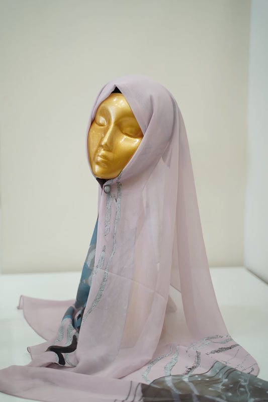 Foulard imprimé crepe chiffon