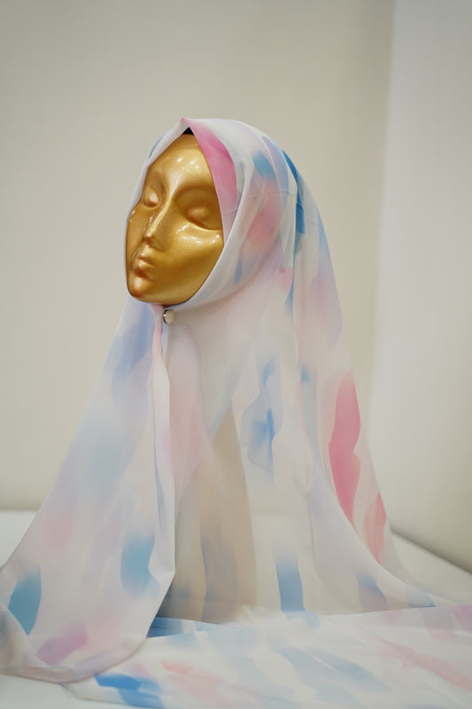 Foulard imprimé crepe chiffon