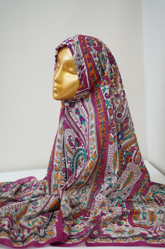Foulard satine imprimé