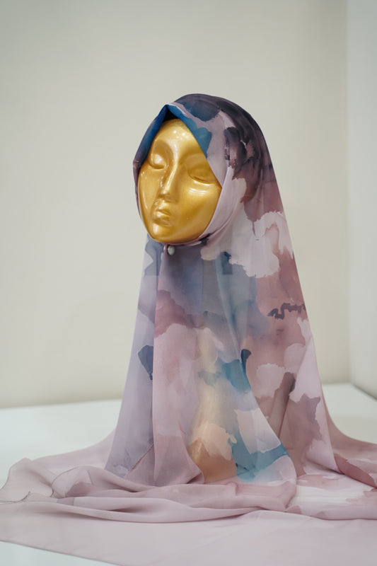 Foulard imprimé crepe chiffon