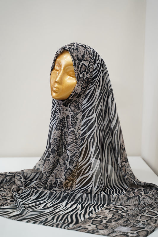 Foulard mousseline imprimé