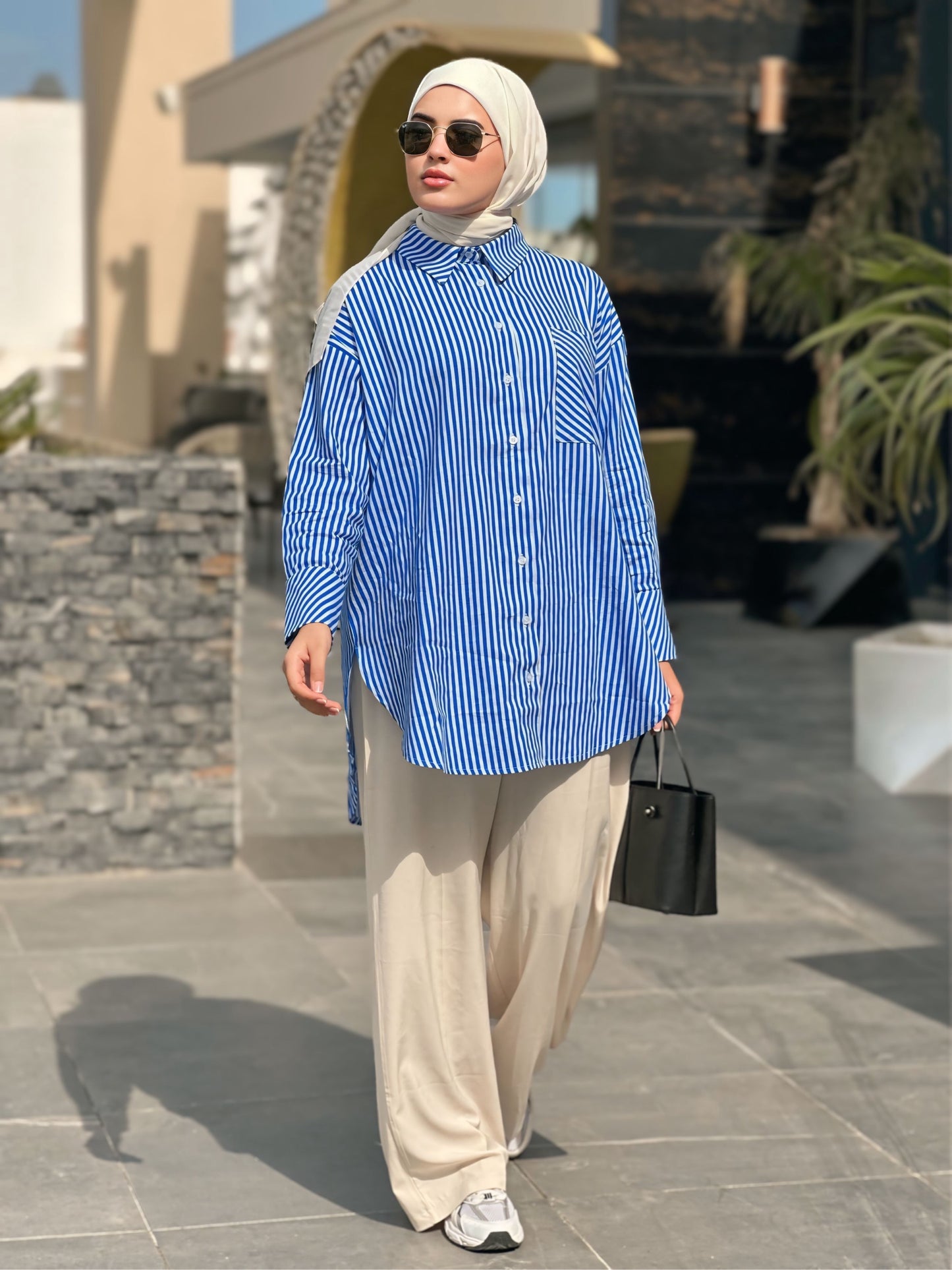 Chemise Longue Rayée