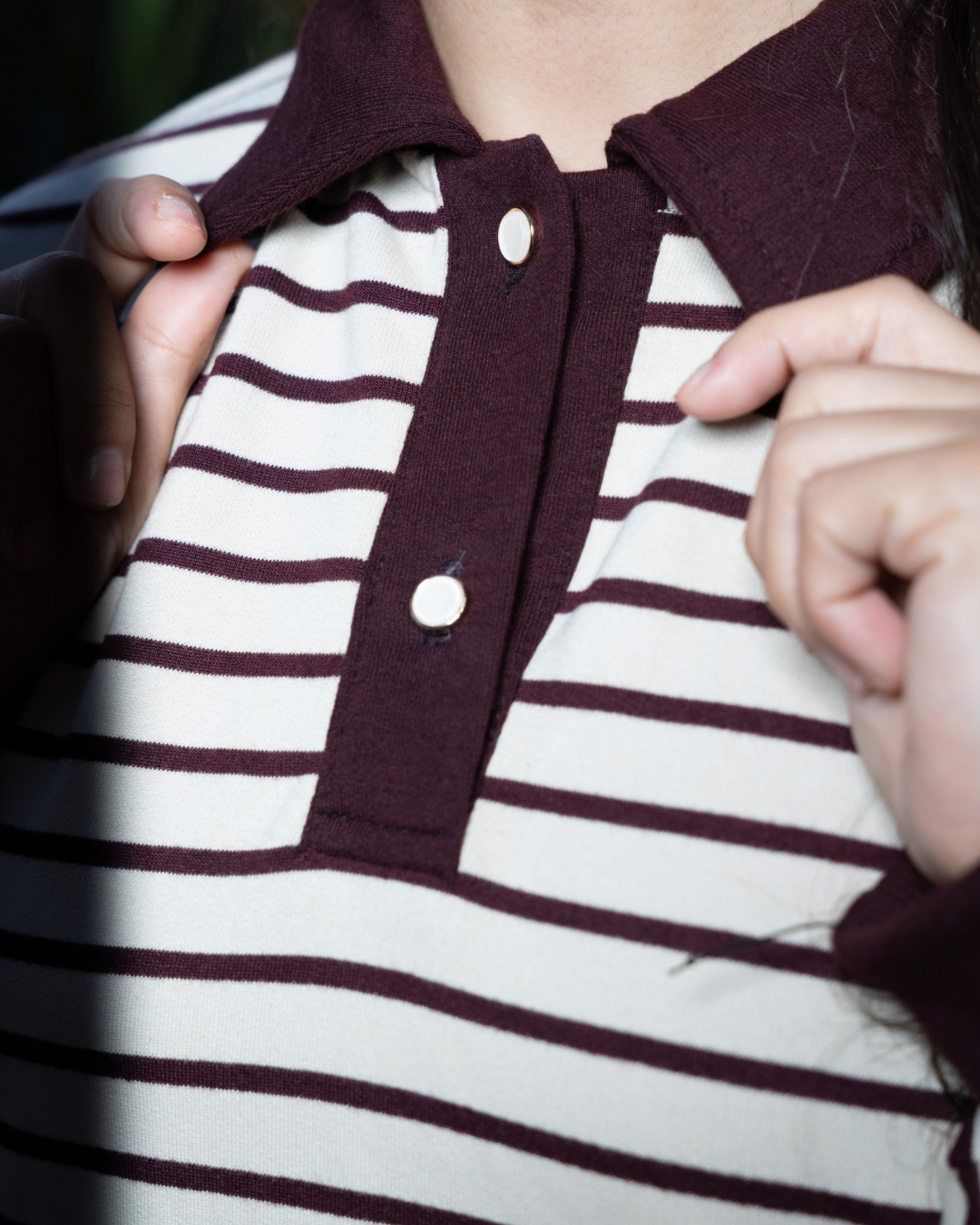 BURGUNDY STRIPED SET