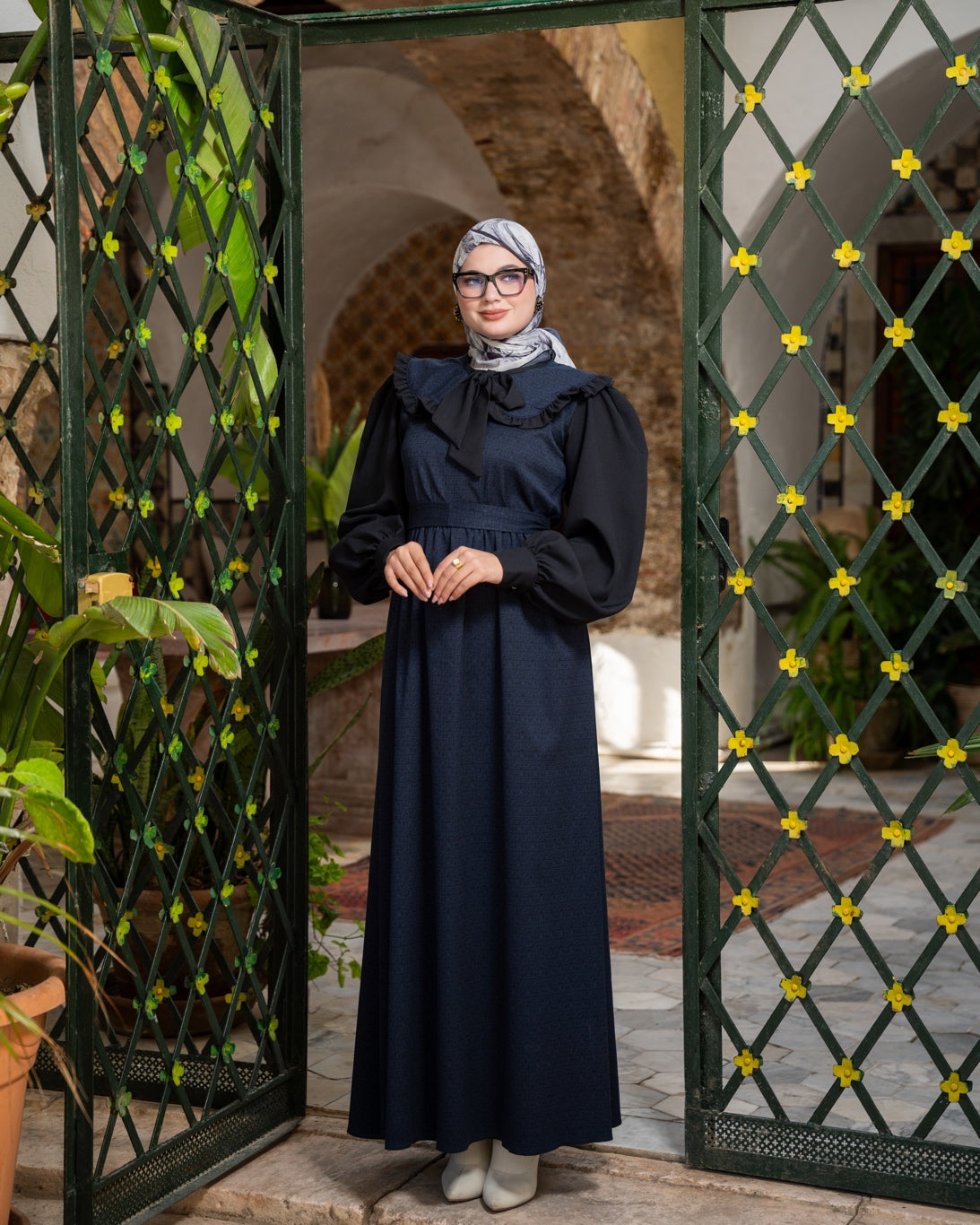 Robe Claudine Blue&Black