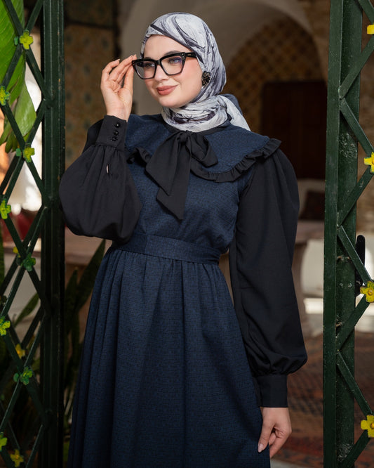Robe Claudine Blue&Black