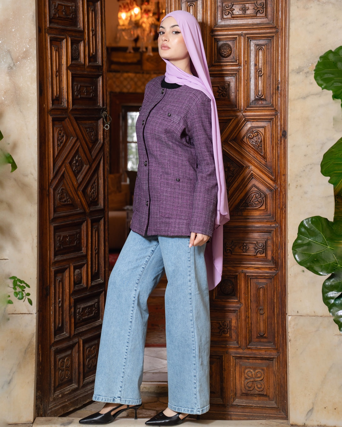 VESTE Tweed Rose