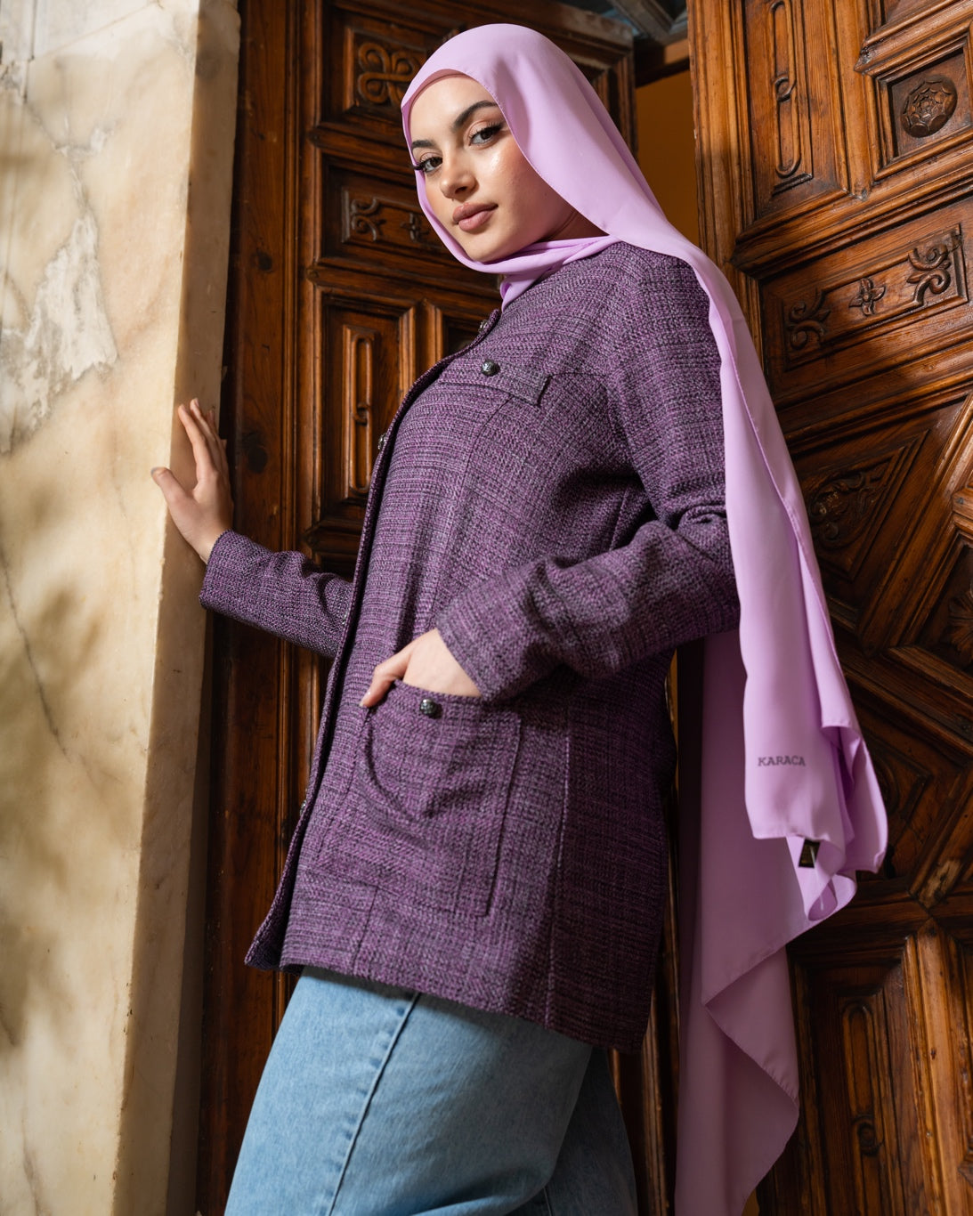 VESTE Tweed Rose
