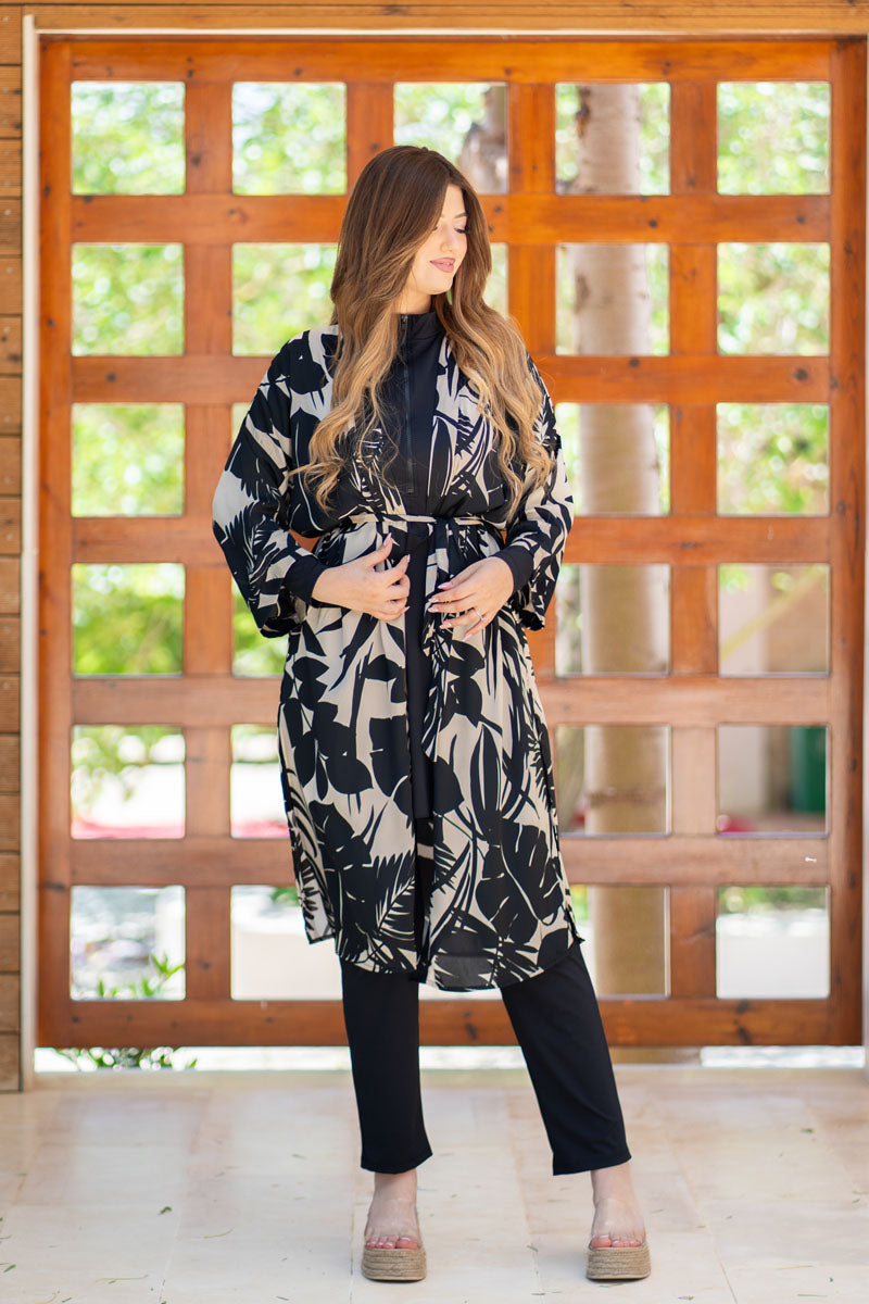 kimono imprime noir