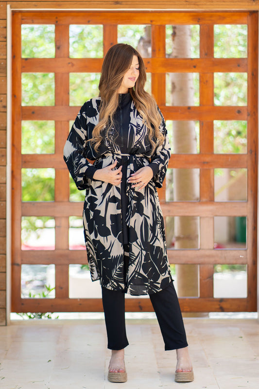 kimono imprime noir
