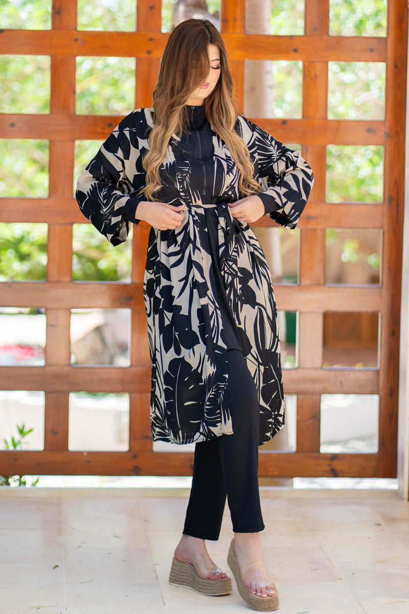 kimono imprime noir