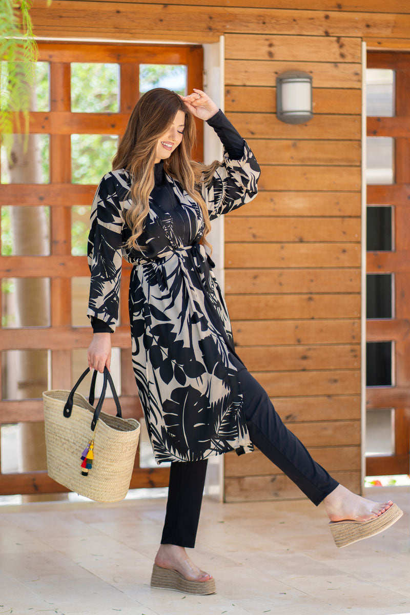 kimono imprime noir